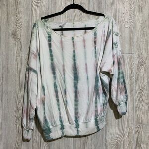 Young Fabulous & Broke Tie Dye Off Shoulder Lightweight Oversized Sweatshirt XS